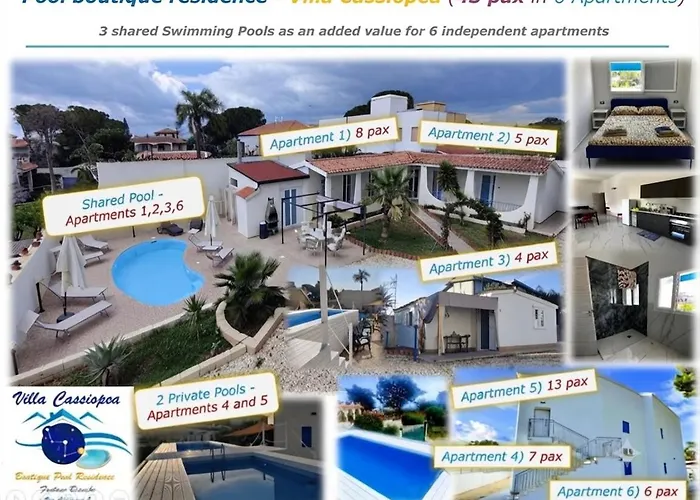 Privates Pool Seaside Relais - Ville Ninfea, Marea, Rosa E Cassiopea - By The Beach In Fontane Bianche Siracusa
